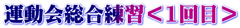 運動会総合練習＜1回目＞