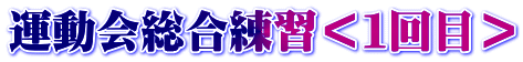 運動会総合練習＜１回目＞