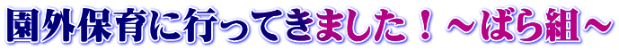 園外保育に行ってきました！～ばら組～